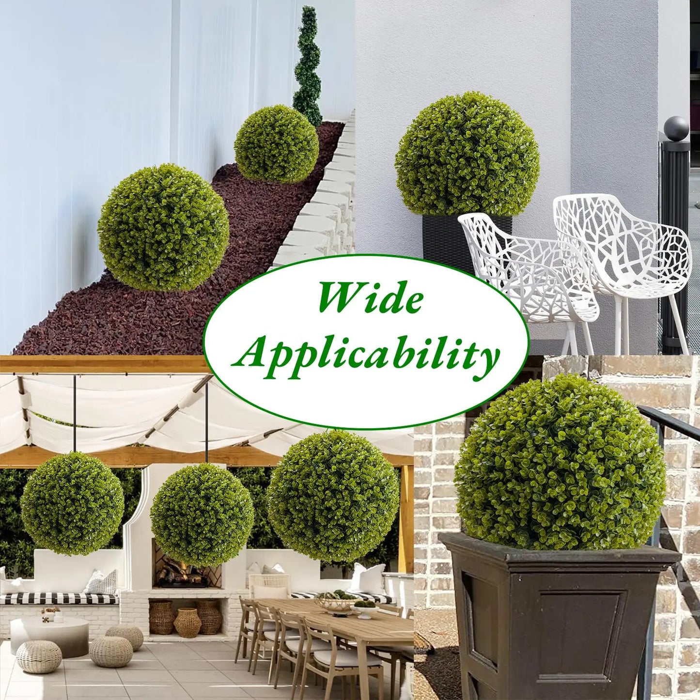StudysetCN Outdoor Artificial Topiary Balls Set For Home Decor