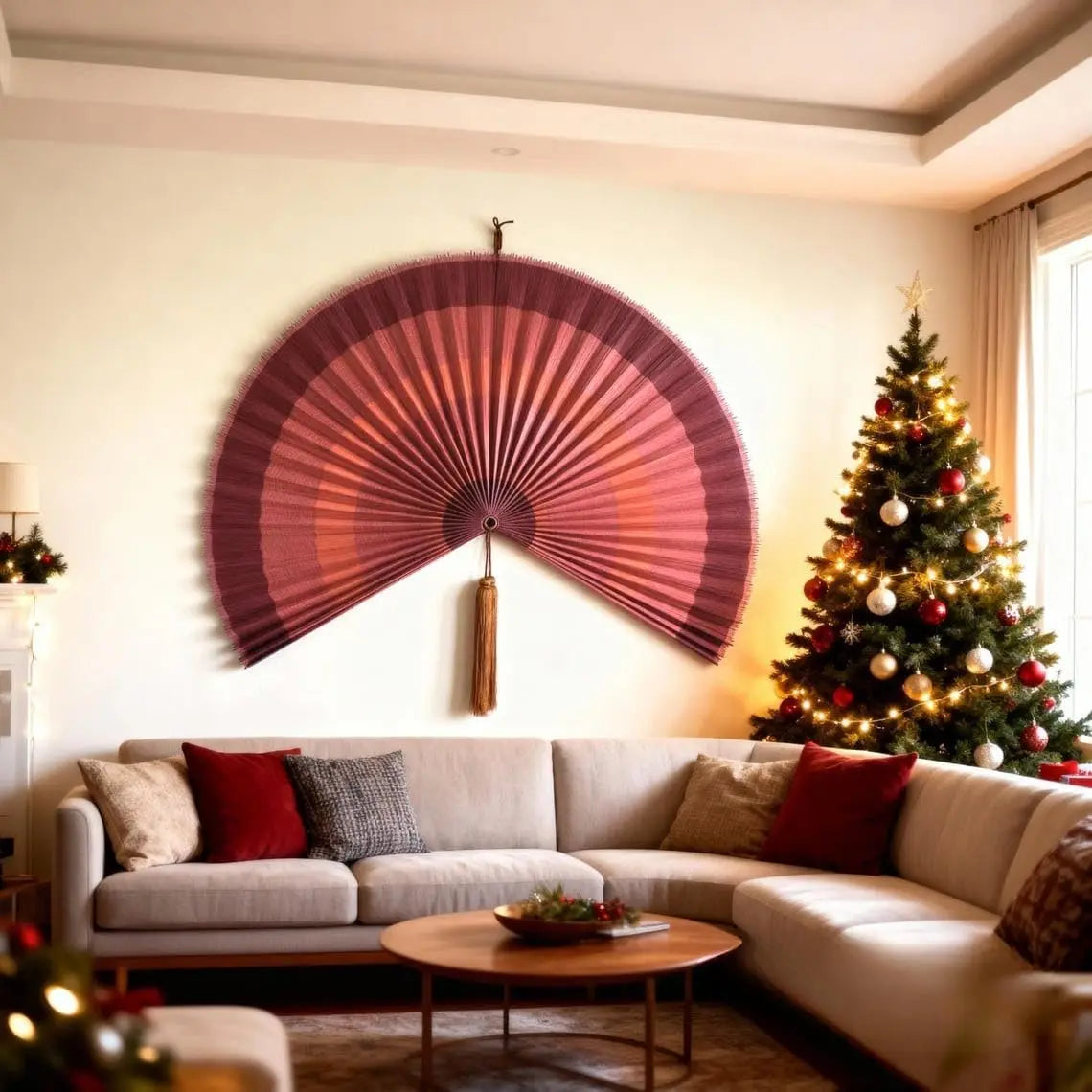 Japanese Chinese Wall Fan Decor Boho Hanging Headboard