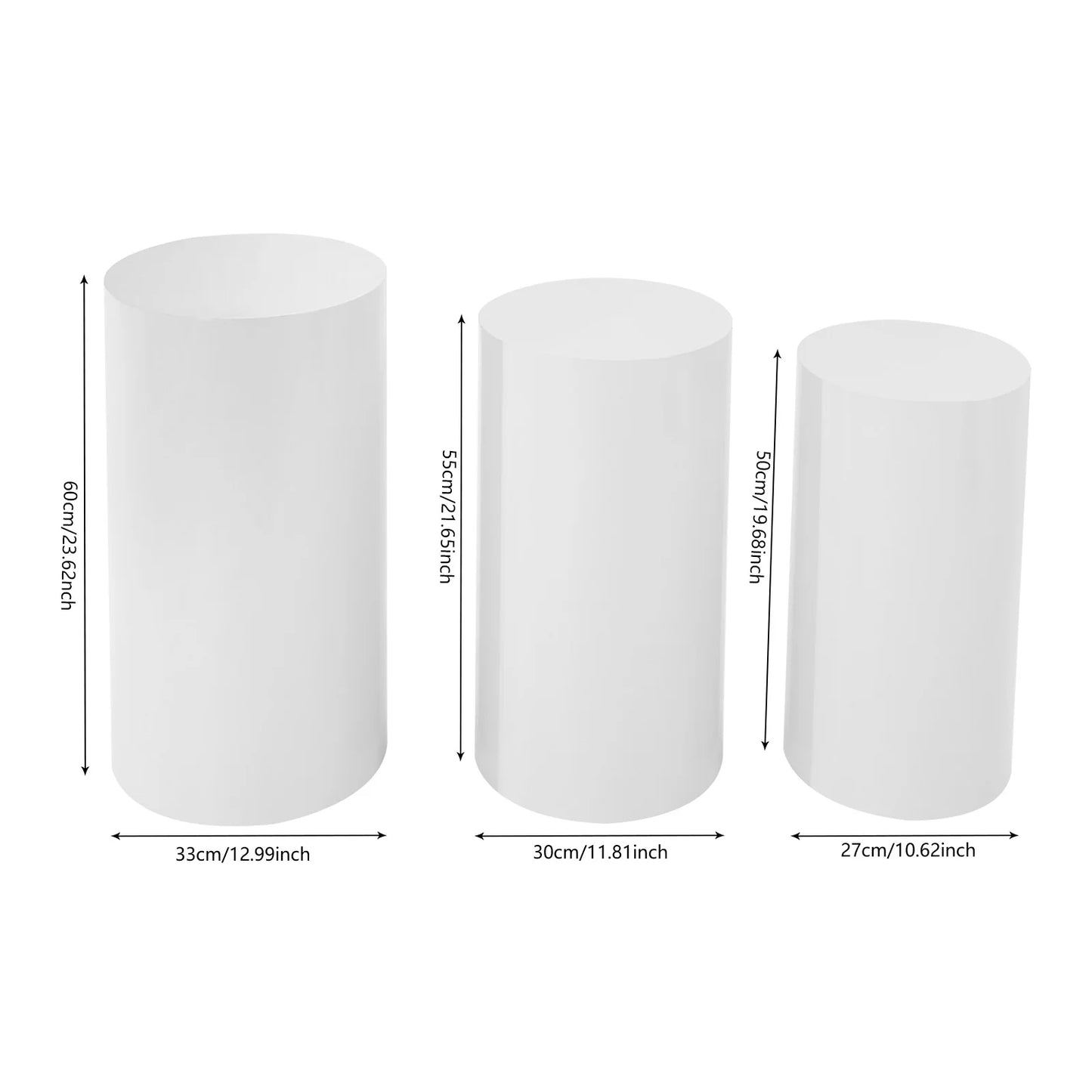 NONECN Freestanding Round Cylinder Pedestal Stand For Wedding Birthday Party