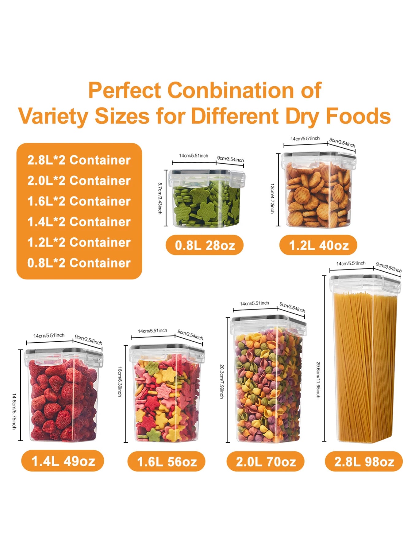 24-Piece Sealed Food Storage Containers With Lids For Pantry Organization