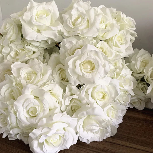 NONECN 7Heads Roses Bouquet Silk Flowers for Wedding