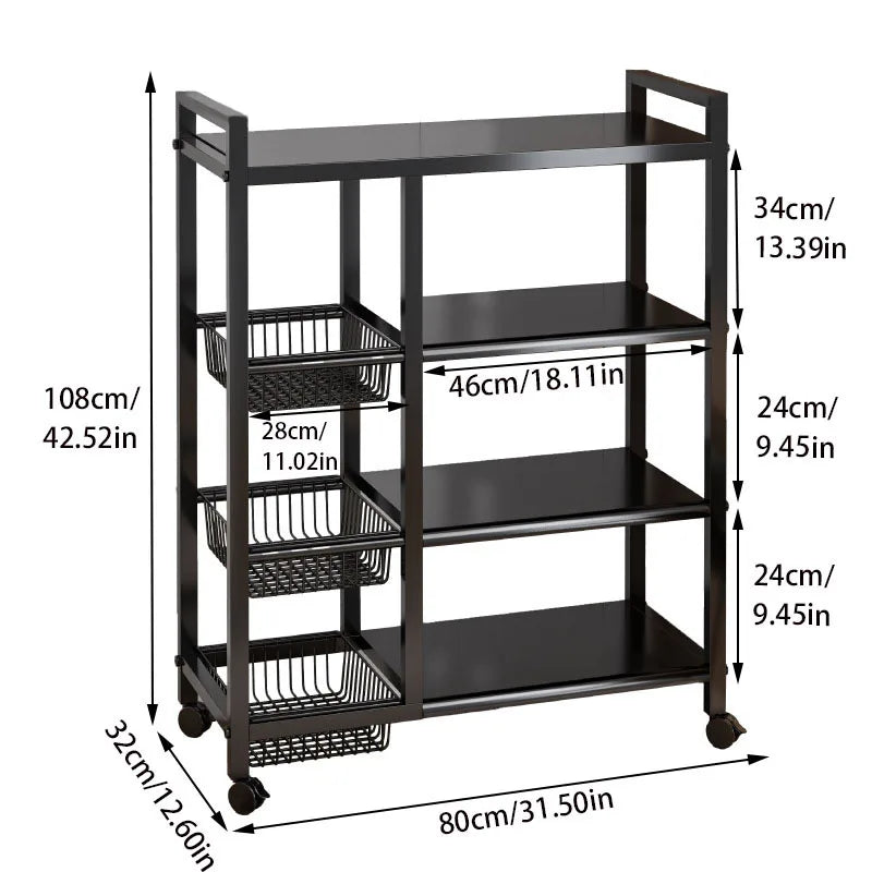 Removable Cabinet Storage Rack Four Tier Metal Kitchen Organizer