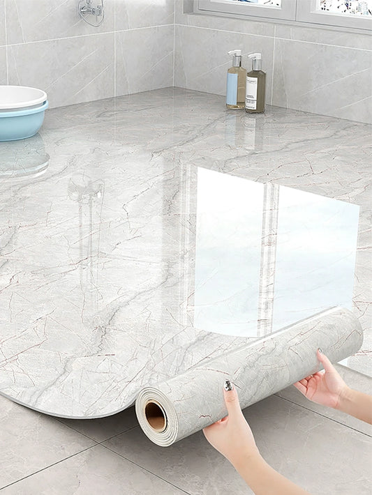 Imitation Marble Peel And Stick Floor Tiles Waterproof Non Slip