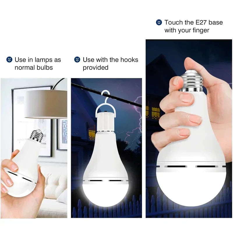 LED Rechargeable Emergency Light Bulb 7W 9W 12W 15W Portable Camping Lamp