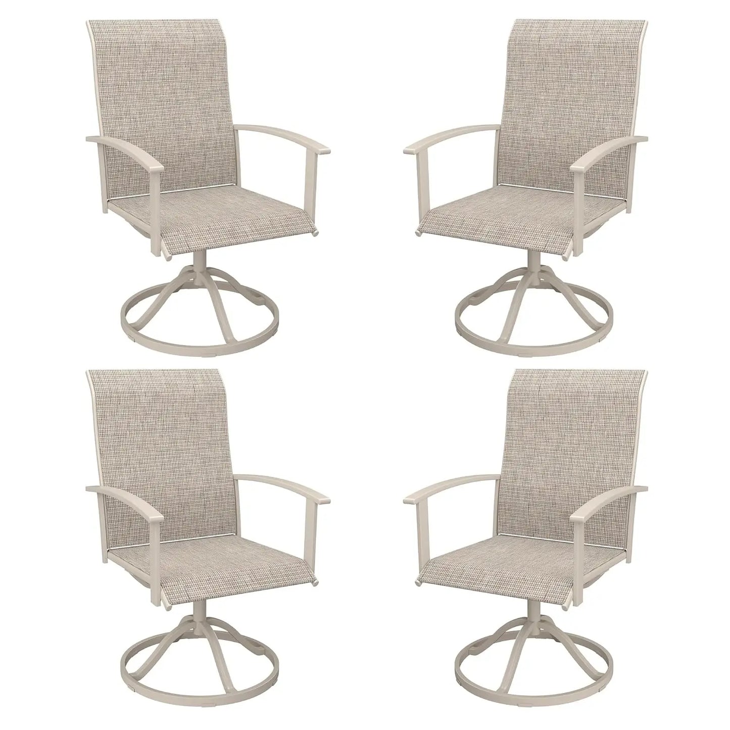 Swivel Textilene Outdoor Patio Chairs Set Of Four Durable