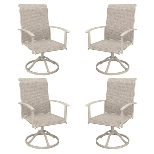 Swivel Textilene Outdoor Patio Chairs Set Of Four Durable