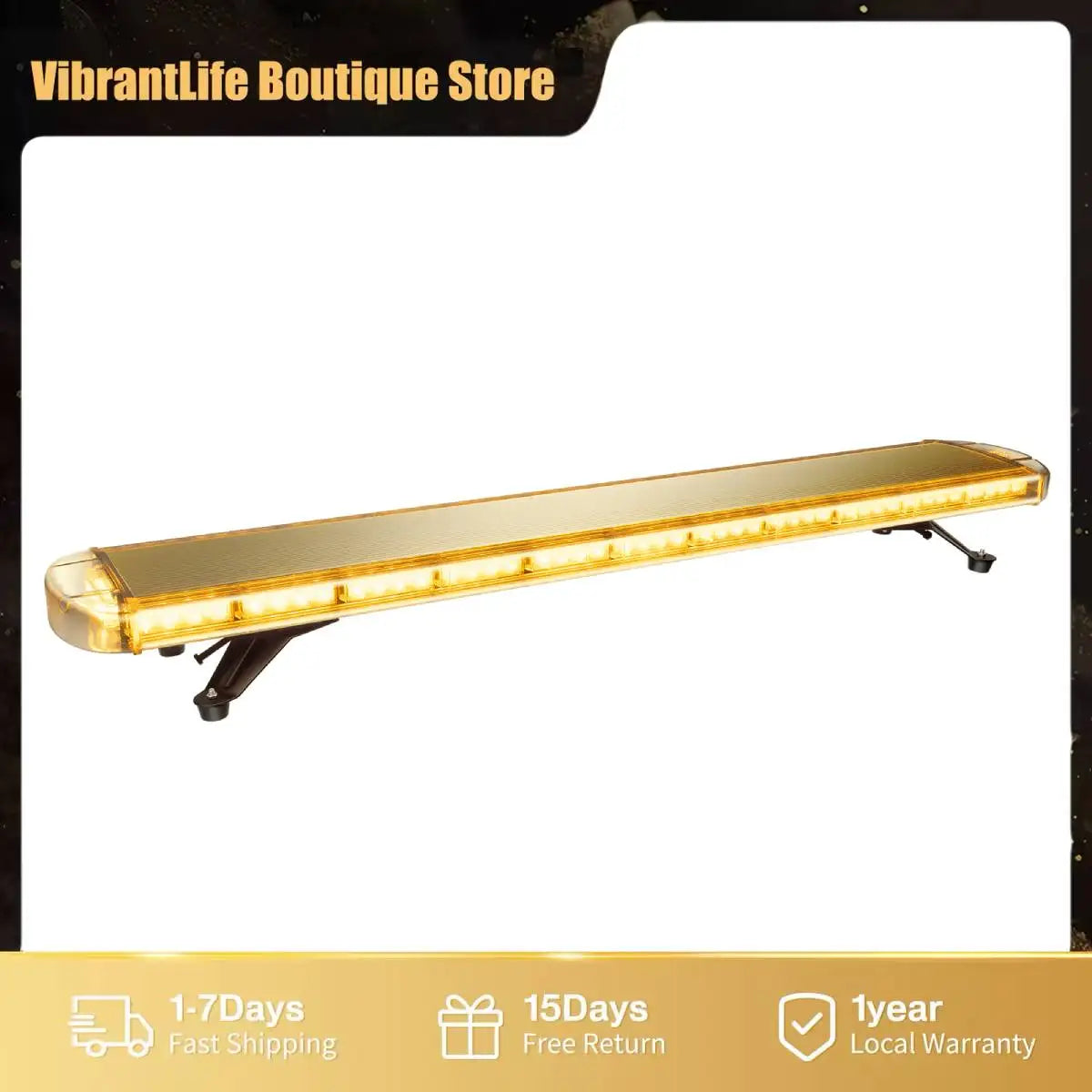 96LED 360 Degree Safety Strobe Light Bar With Remote Control And 16 Flash Modes