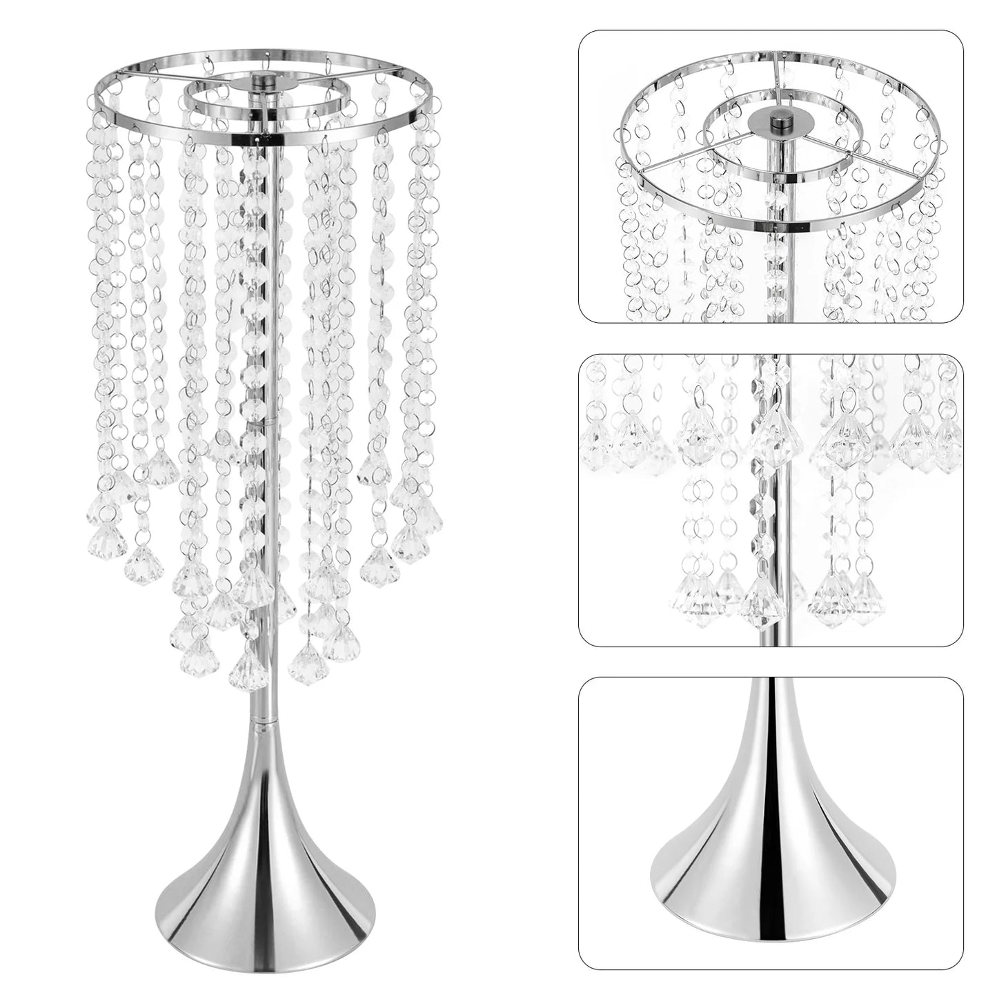 Elegant Acrylic Crystal Flower Centerpieces Set Of 10