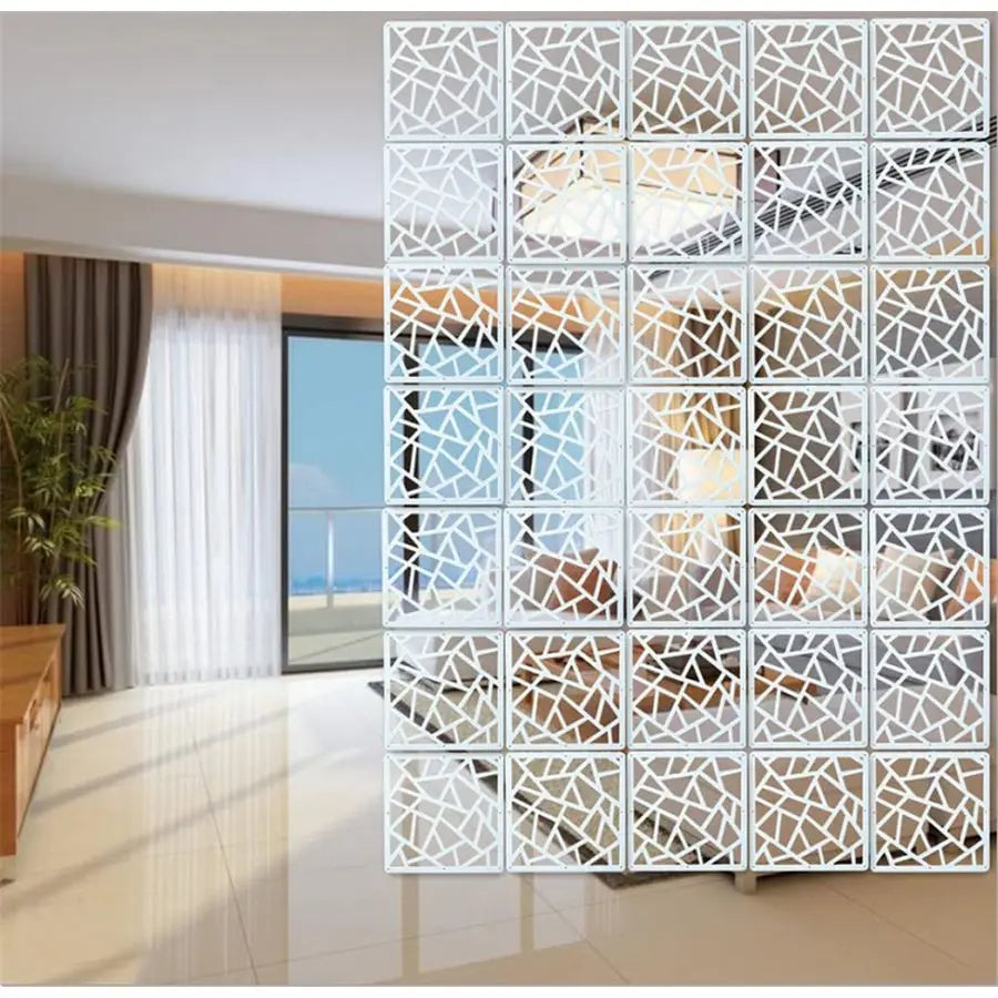Hanging Room Divider Panels, 12 Pieces, Wood Plastic DIY Screens