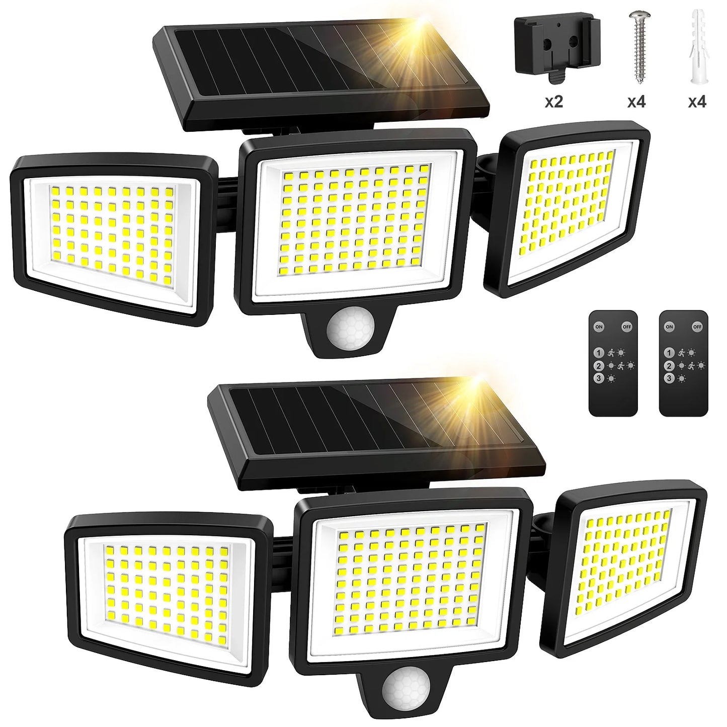 SZRSTH 3-Head Solar Outdoor Light With Motion Sensor Wireless Remote