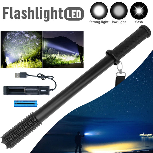 LED Flashlight Rechargeable Spotlight Emergency Work Light Three Modes