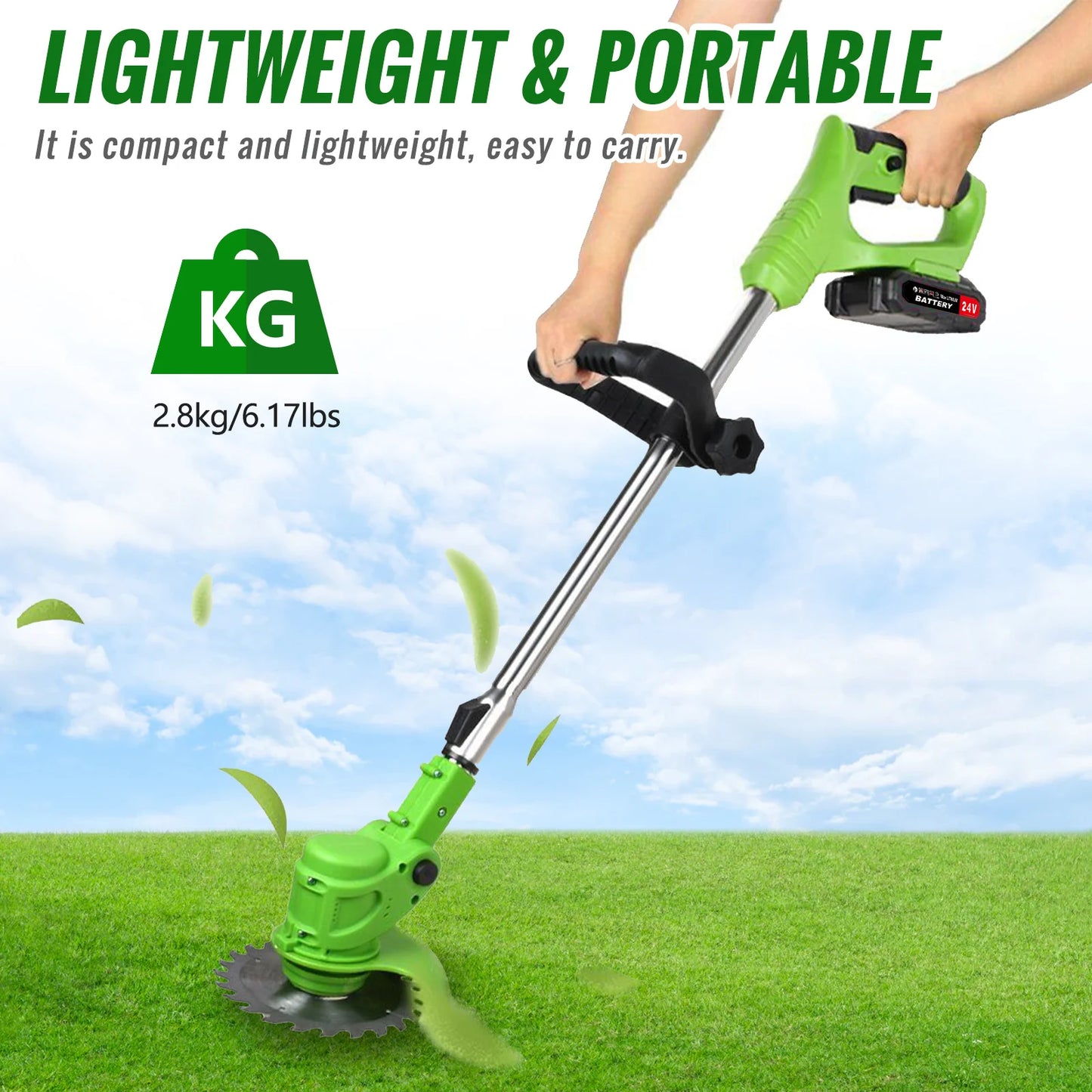 Brushless Cordless Weed Trimmer 2-In-1 Electric Grass Cutter For Yard