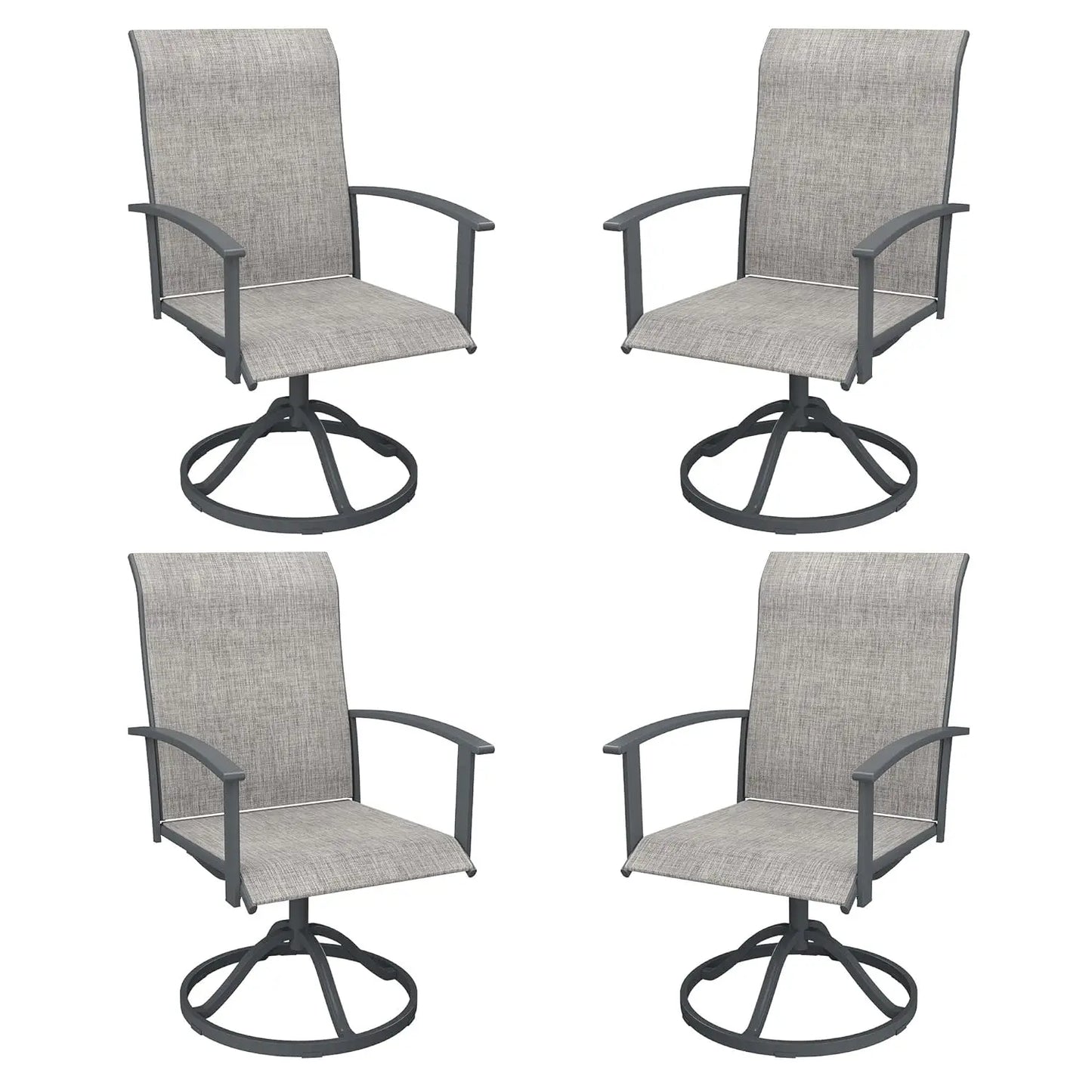 Swivel Textilene Outdoor Patio Chairs Set Of Four Durable
