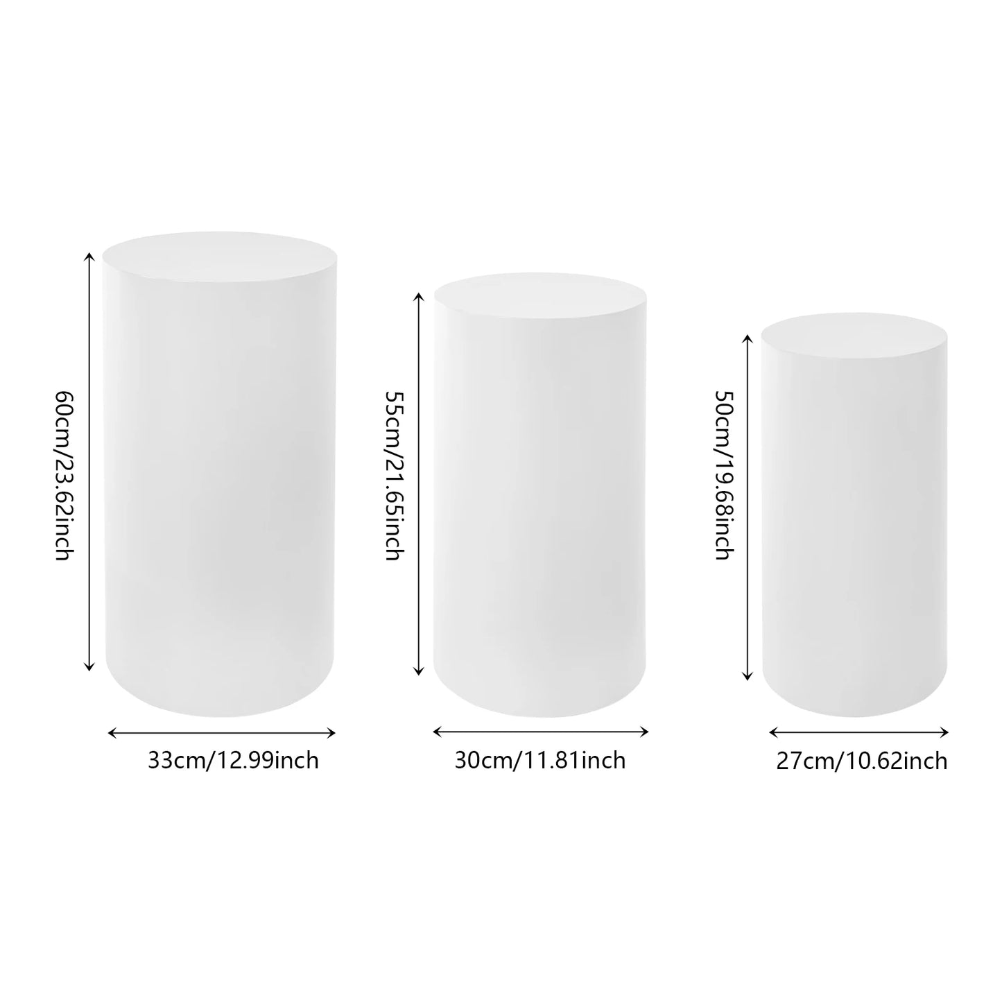 Three-Piece Cylindrical Dessert Stand Multi-Tier Cake Tower Wedding Display