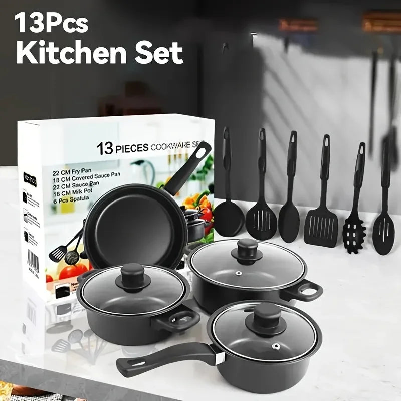 AEHOME Nonstick Cookware Set Induction Compatible With Utensils