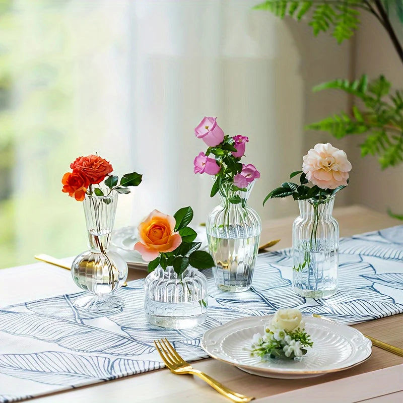 Modern Transparent Glass Vase Set For Wedding And Home Decor