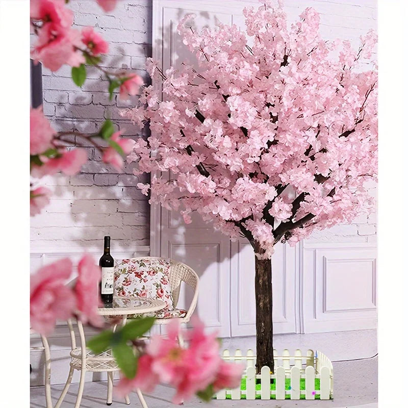 NONECN Artificial Cherry Trees Indoor Decor Handmade Blossom