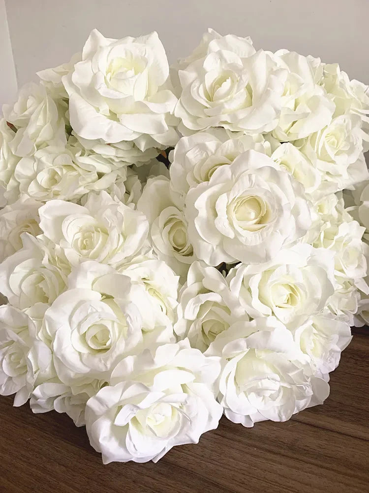 NONECN 7Heads Roses Bouquet Silk Flowers for Wedding