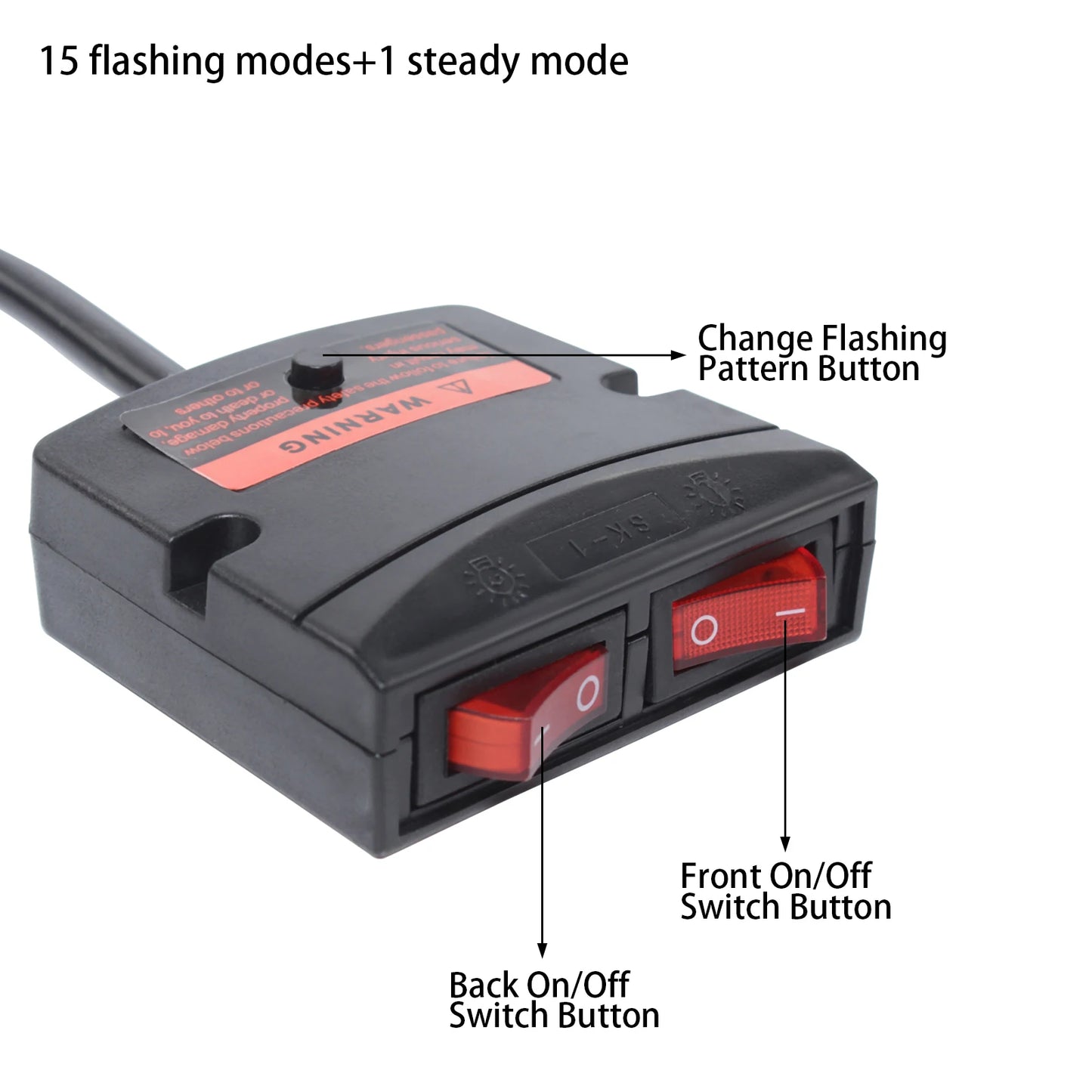 96LED 360 Degree Safety Strobe Light Bar With Remote Control And 16 Flash Modes