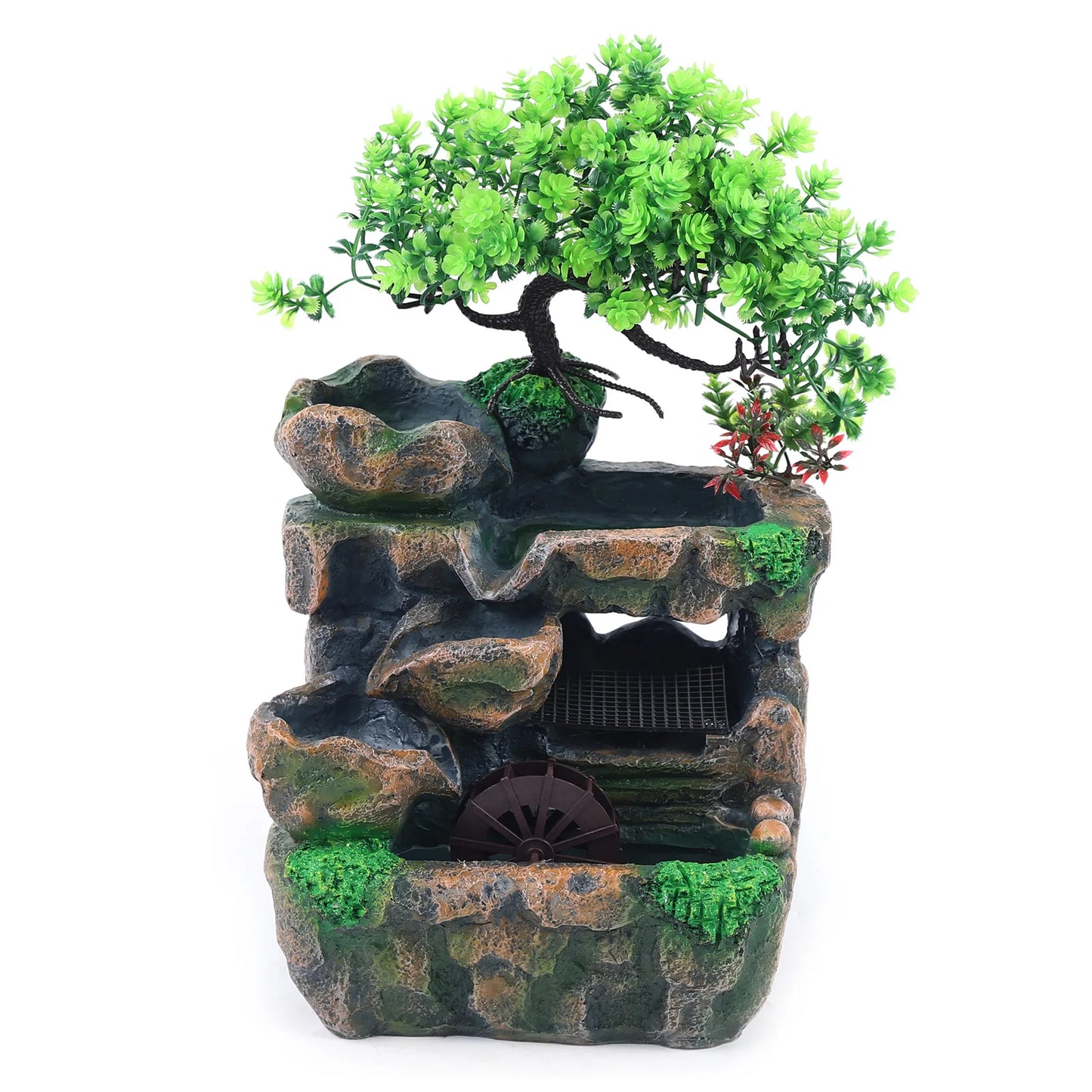 None Desktop Waterfall Fountain With Changing LED Lighting Zen Meditation