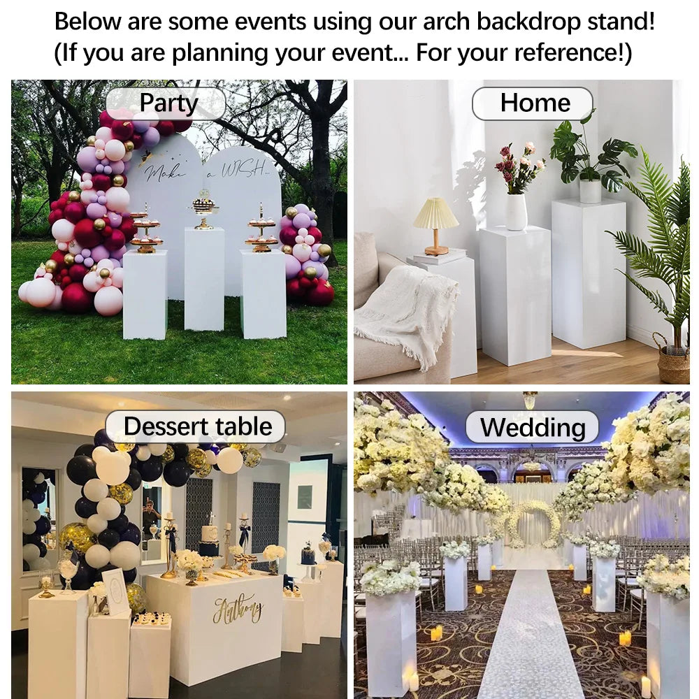 Three Metal Cake Stands for Party and Wedding Displays