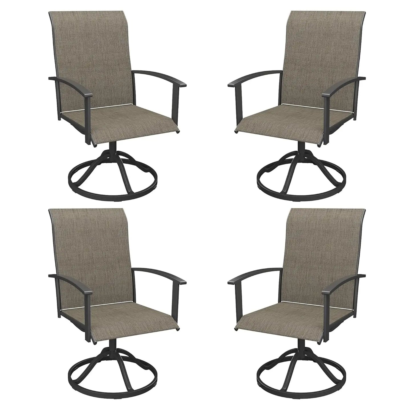 Swivel Textilene Outdoor Patio Chairs Set Of Four Durable