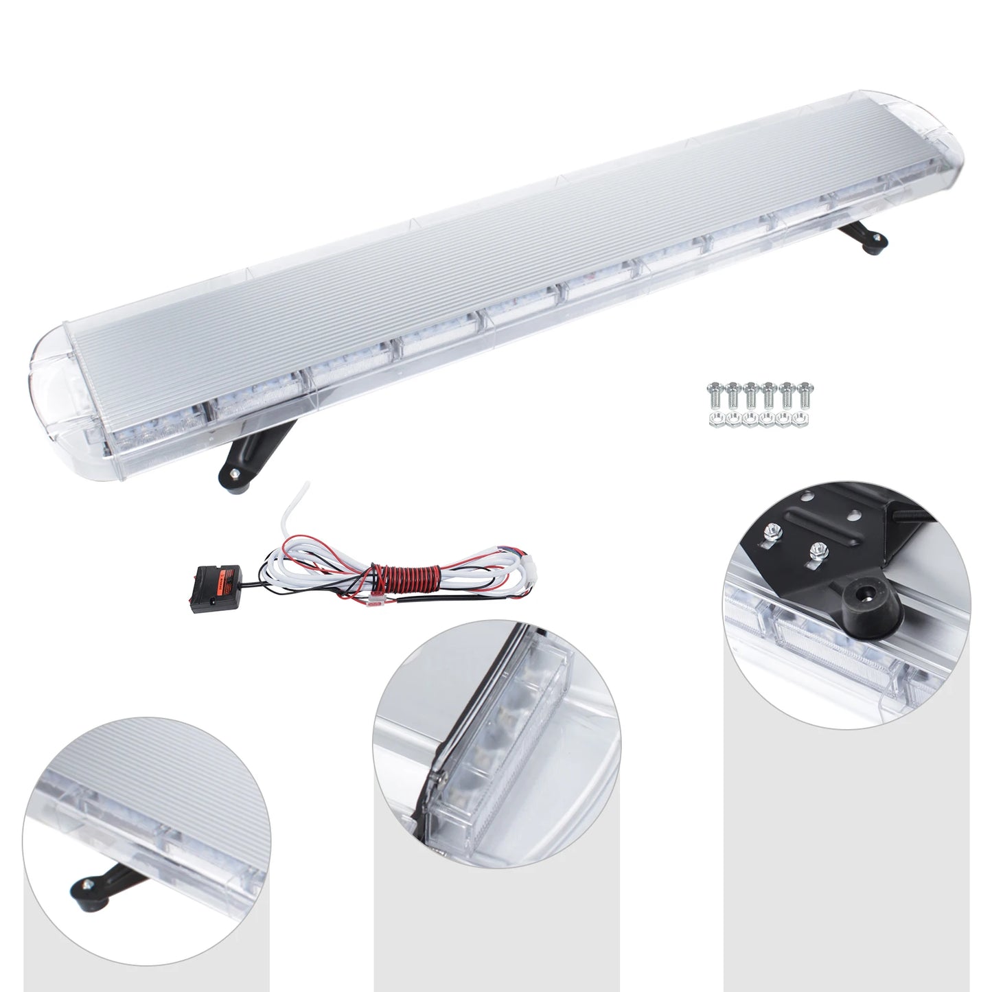 96LED 360 Degree Safety Strobe Light Bar With Remote Control And 16 Flash Modes