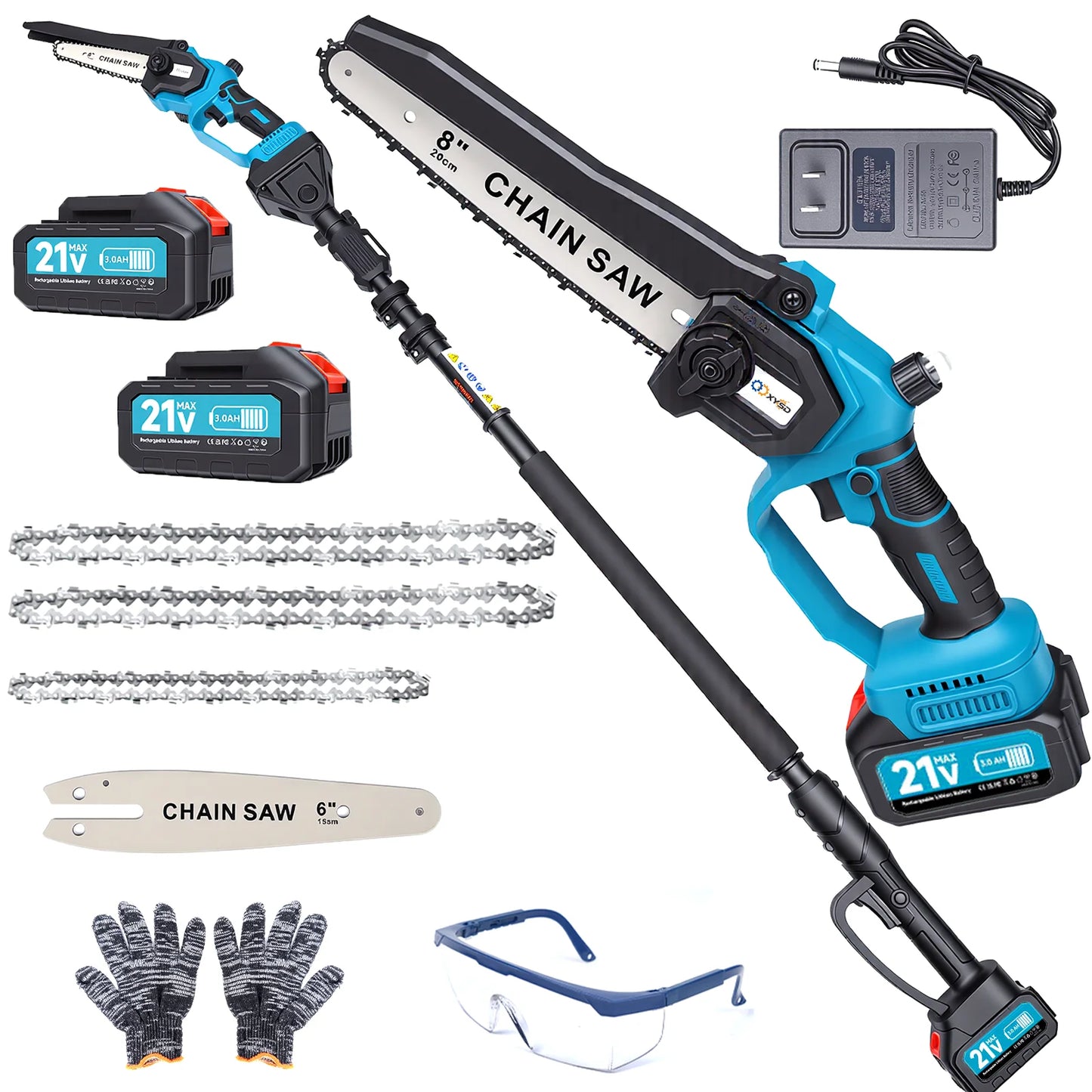 XYSD Two In One Cordless Pole Saw And Mini Chainsaw