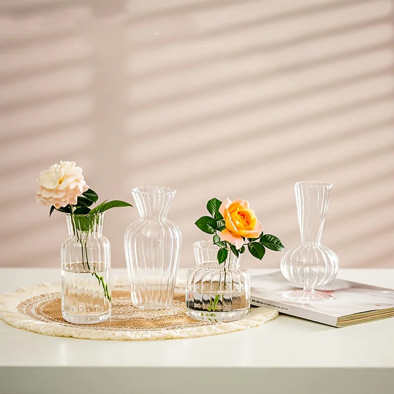 Modern Transparent Glass Vase Set For Wedding And Home Decor