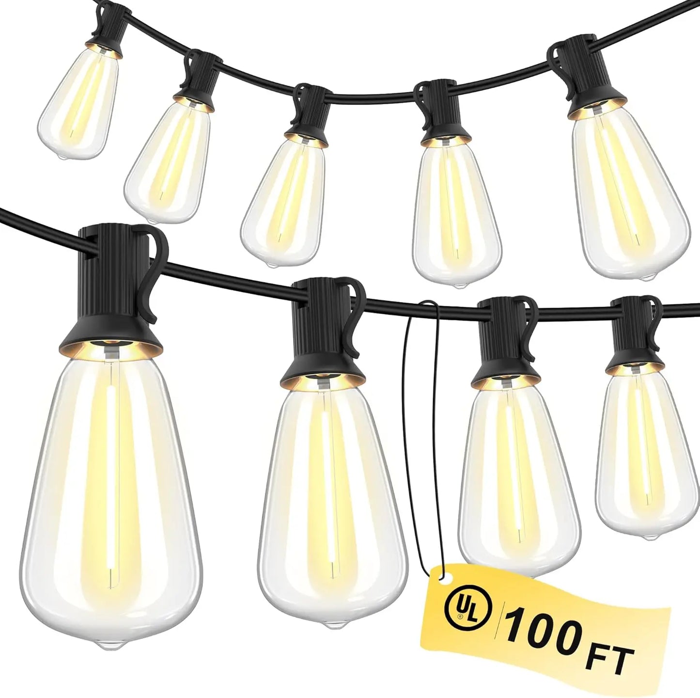 MIMIRG LED Outdoor String Lights Waterproof Shatterproof Replaceable Bulbs
