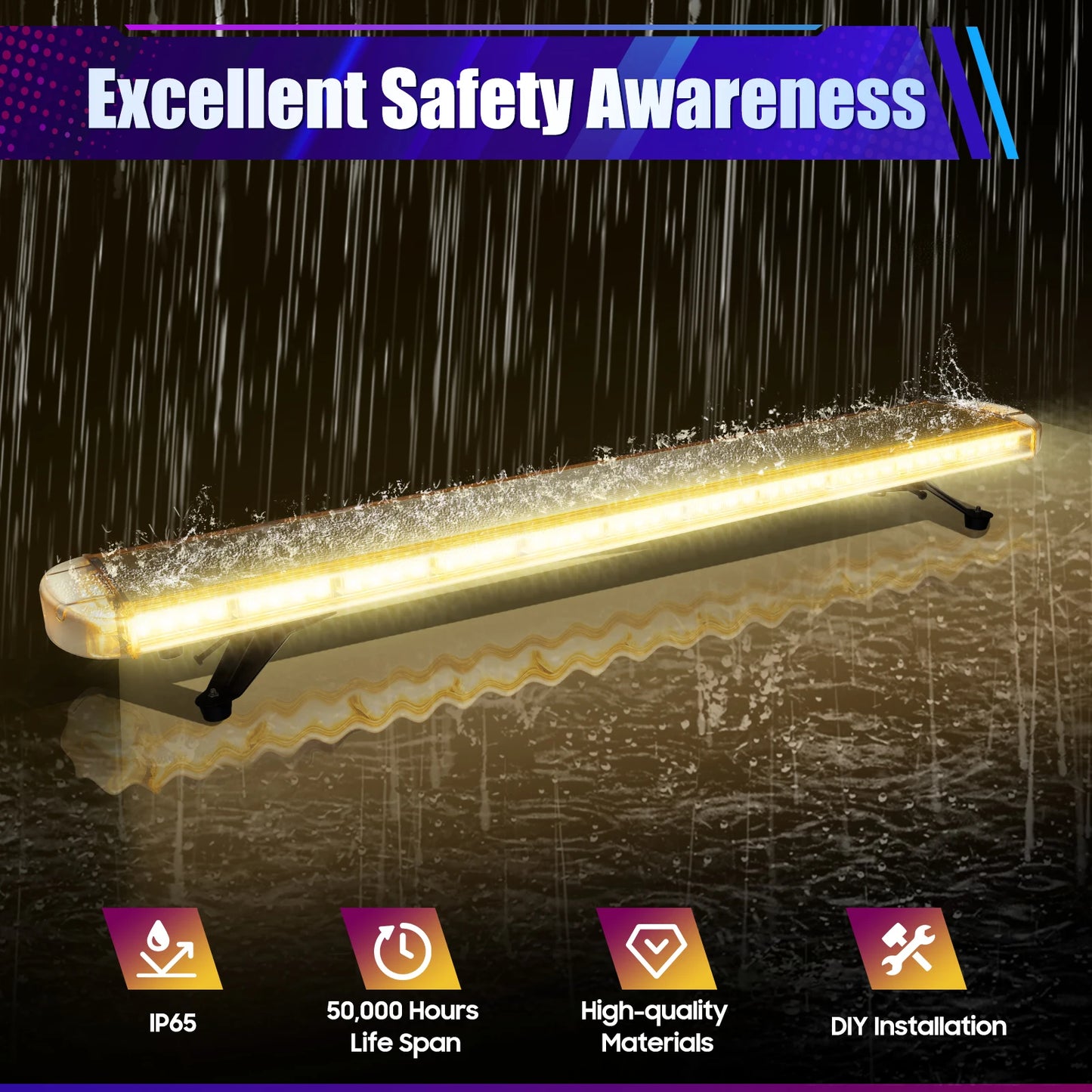 LED Warning Light Beacon With 96 LEDs And Remote Control