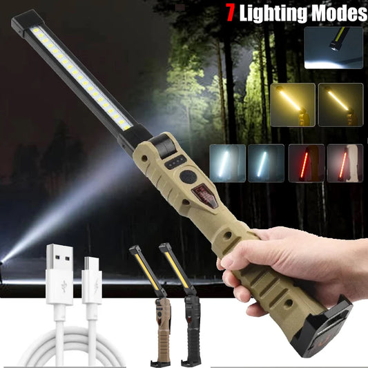 Folding COB Portable LED Work Light With Rechargeable Built In Battery