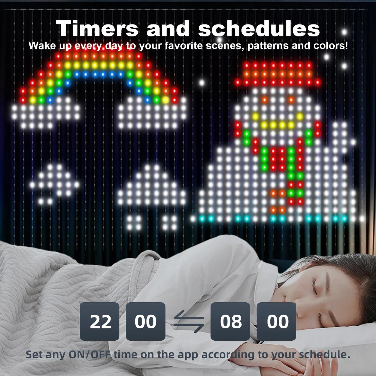 GCTECHING 400 LED Smart Curtain Lights With App Control