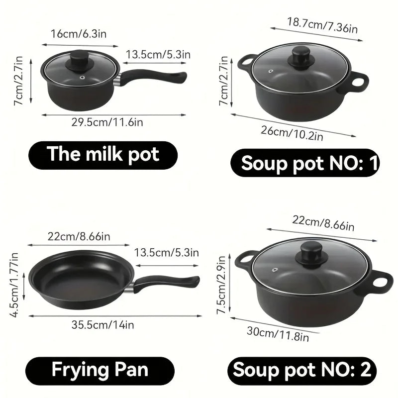 AEHOME Nonstick Cookware Set Induction Compatible With Utensils