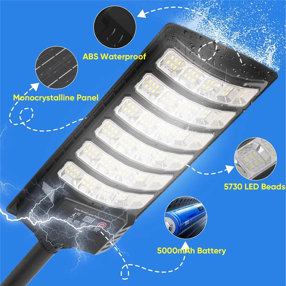 Solar Street Light Outdoor Dusk To Dawn With Remote Control