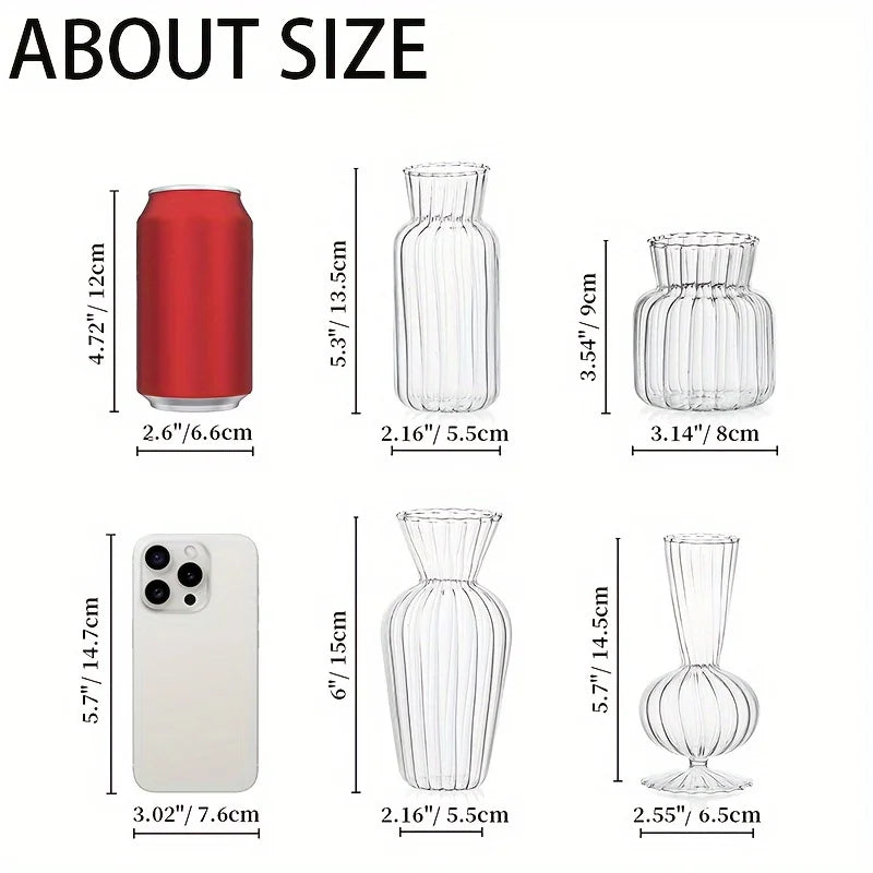Modern Transparent Glass Vase Set For Wedding And Home Decor