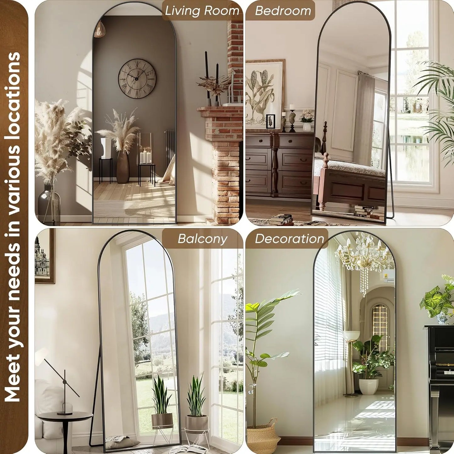 Antok Full Length Mirror With Stand Oversized Floor Mirror