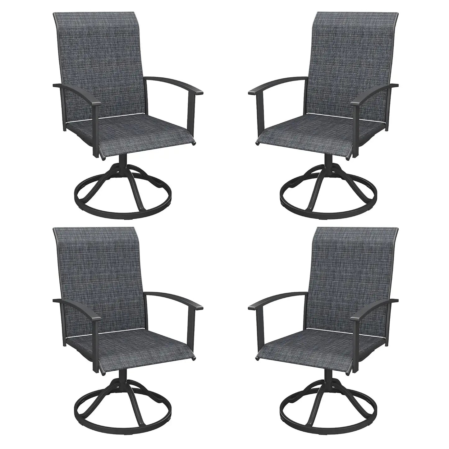 Swivel Textilene Outdoor Patio Chairs Set Of Four Durable