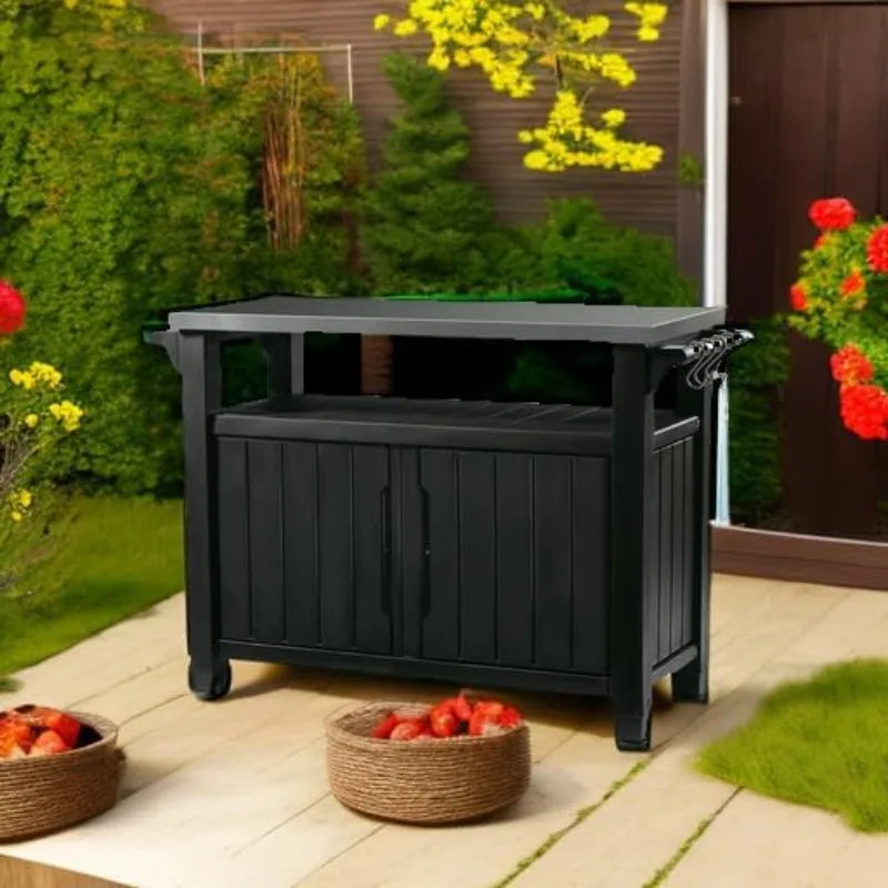 XMSJ Outdoor Rolling Table Cart For Food Prep And Storage