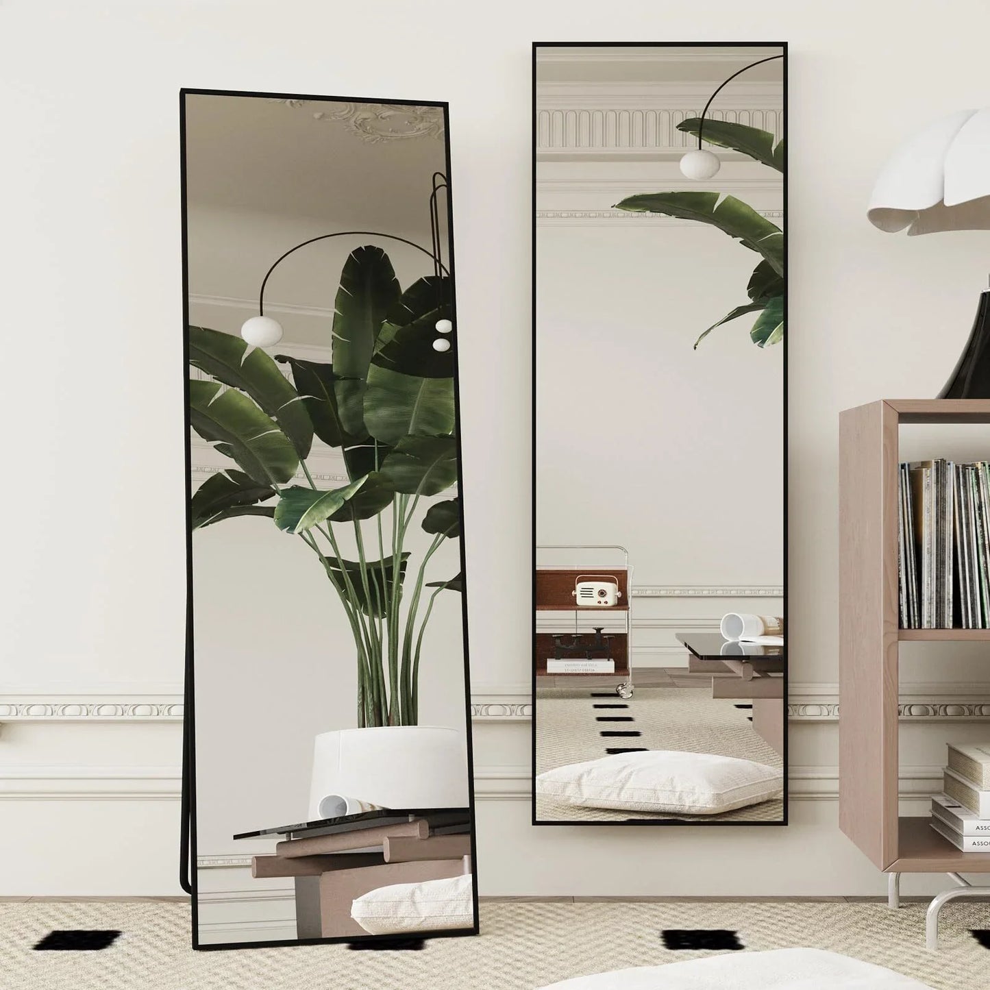 Full Length Mirror With Stand Wall Mount Wardrobe Tempered Glass