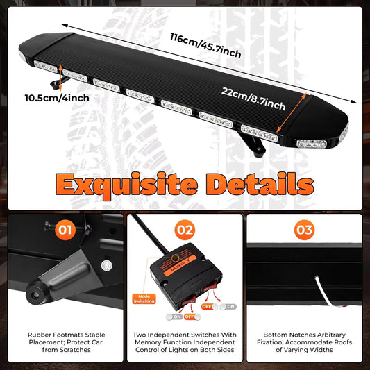 108 LED Strobe Light Aluminum Tow Truck Emergency Light Bar