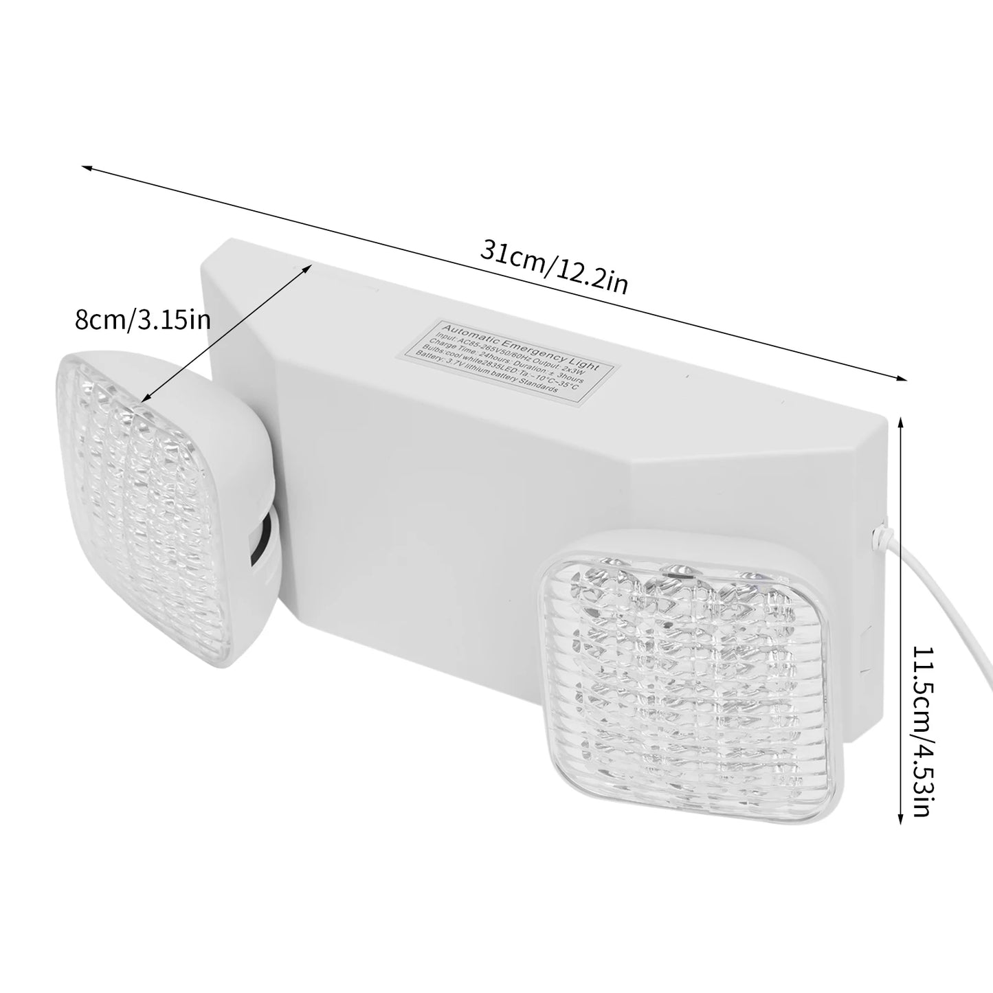 Emergency Exit Lights With Battery Backup Dual Head LED Waterproof