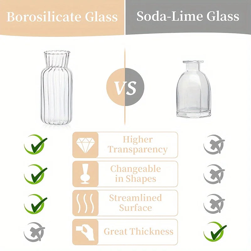 Modern Transparent Glass Vase Set For Wedding And Home Decor