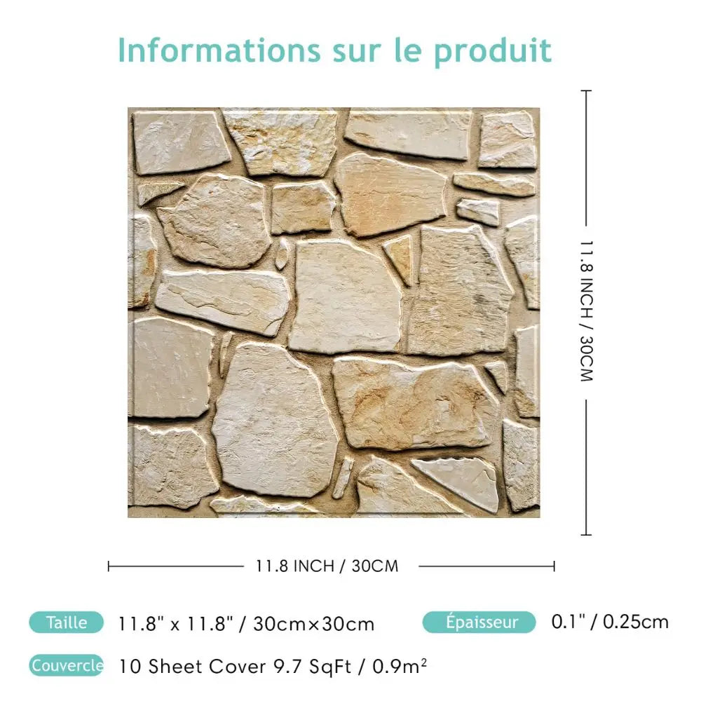 3D Tile Stickers For Wall And Furniture Matte Stone Textures