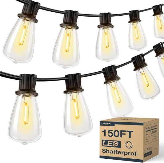 MIMIRG LED Outdoor String Lights Waterproof Shatterproof Replaceable Bulbs