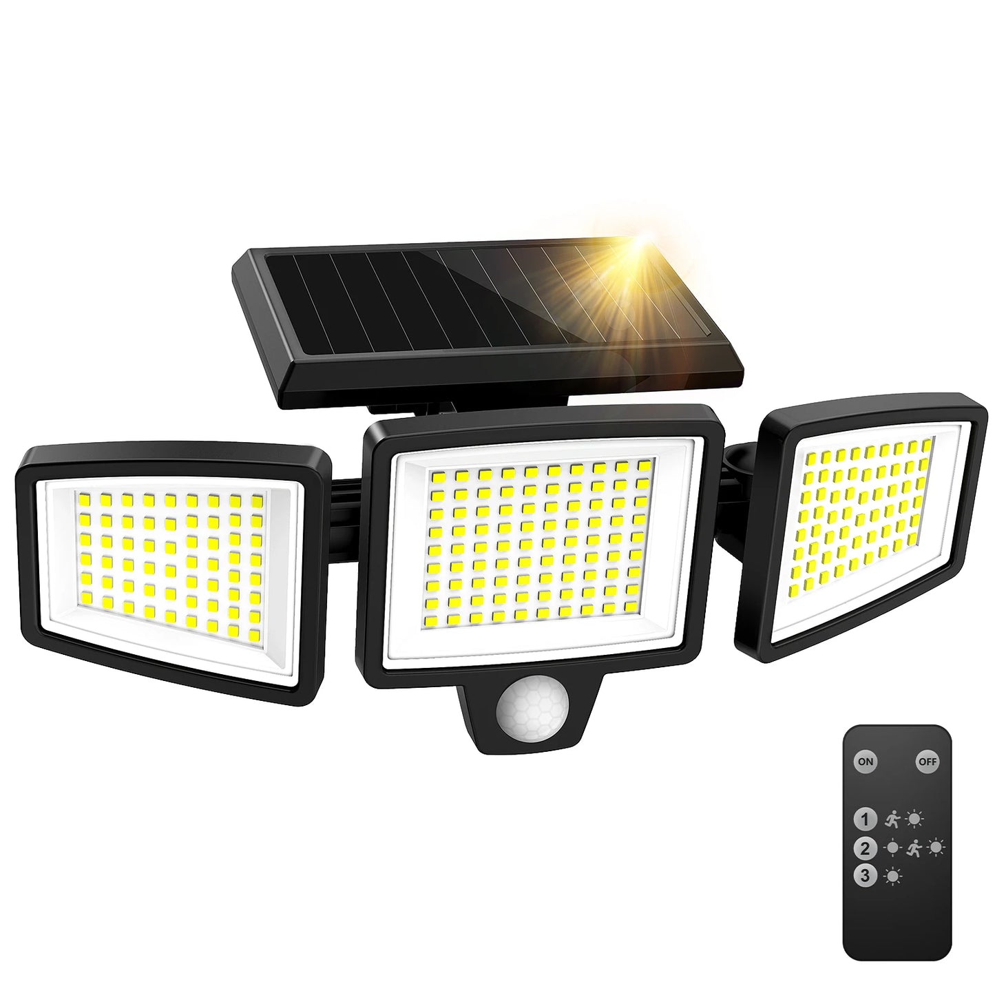 SZRSTH 3-Head Solar Outdoor Light With Motion Sensor Wireless Remote