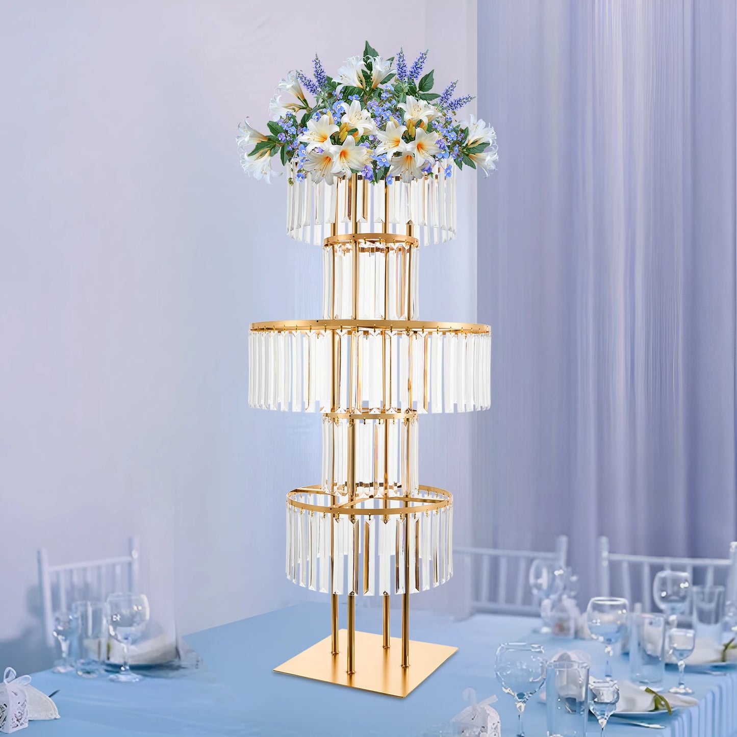 Acrylic Crystal Flower Stand For Wedding Centerpieces