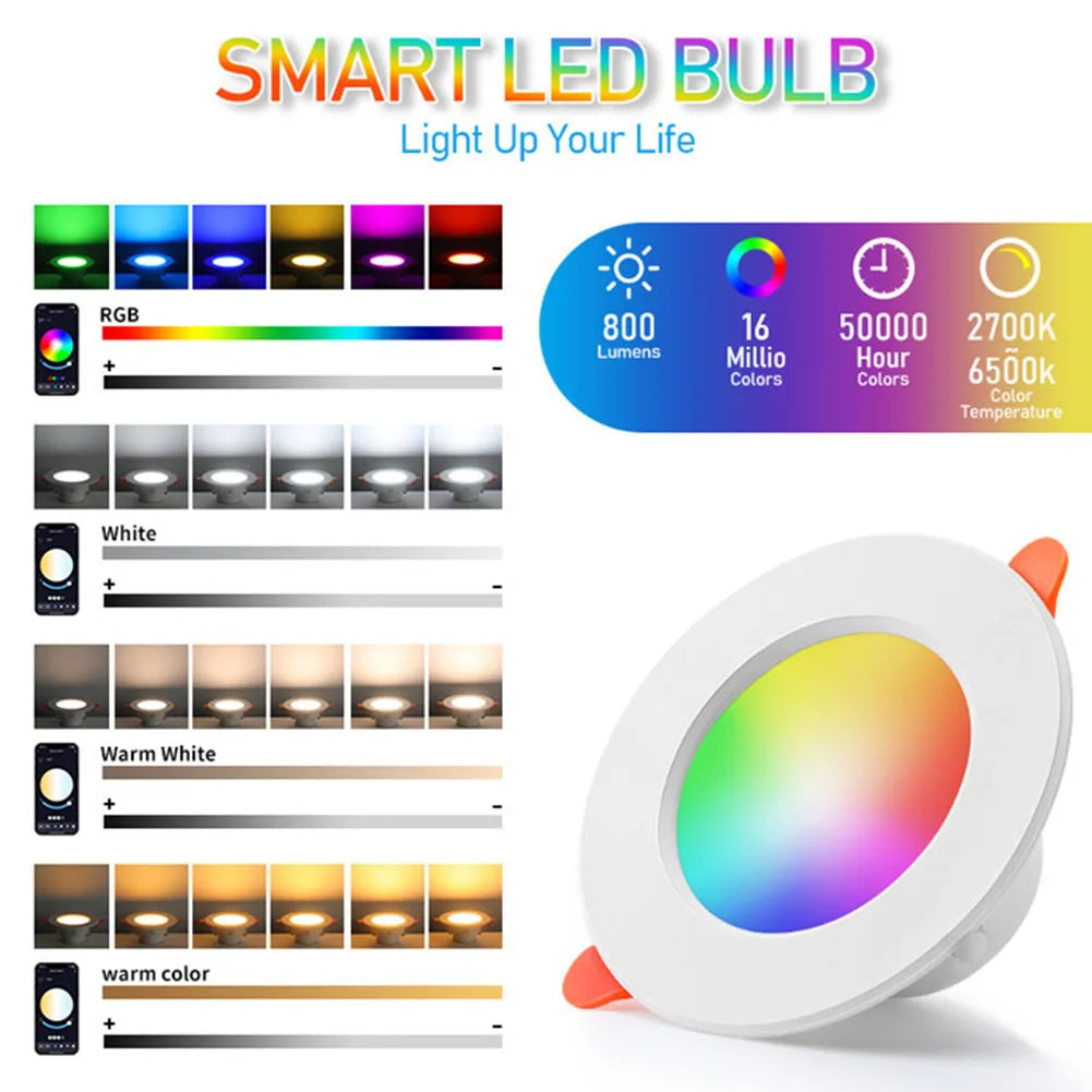 Alloet 10W Smart Led Downlight Bluetooth Ceiling Lamp App Control