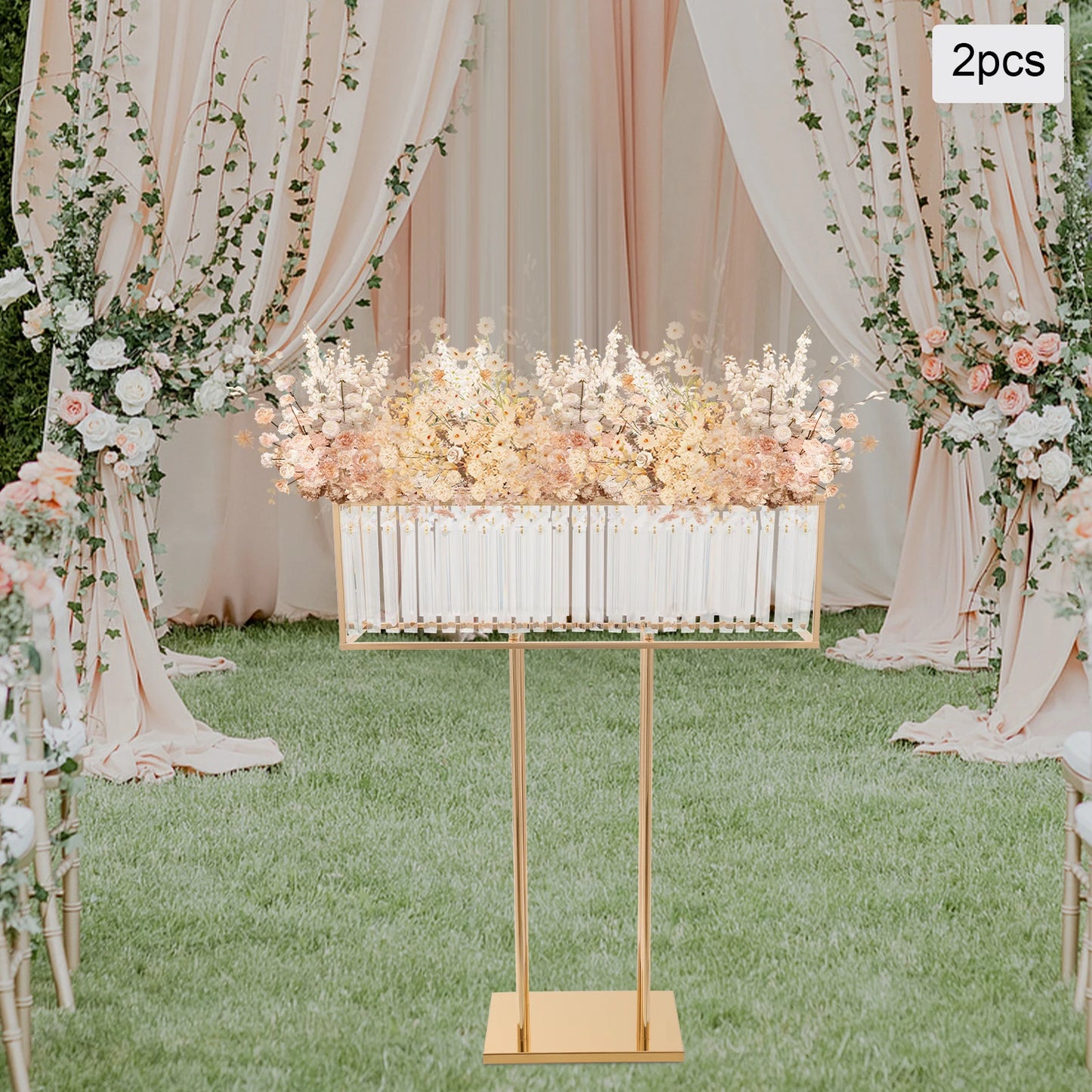 Metal Wedding Flower Stand Crystal Flower Rack Centerpiece 2/4/5 Tier Floral Holder for Party Event Decoration
