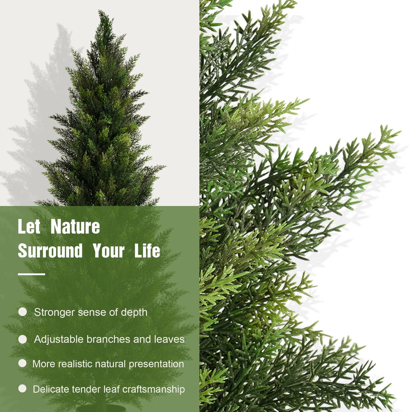 Artificial Cedar Tree Indoor Outdoor Faux Silk Plant Decor